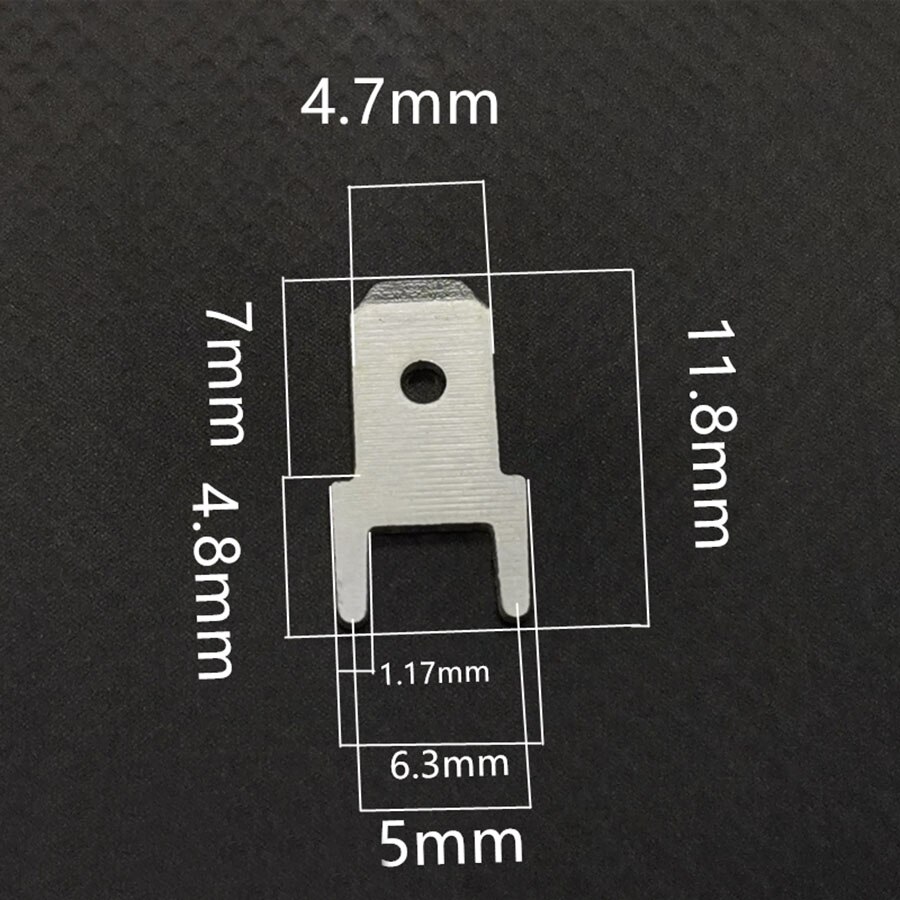 20 pièces 4 8mm fil connecteur ressort Terminal 4 8 0 8mm PC Circuit