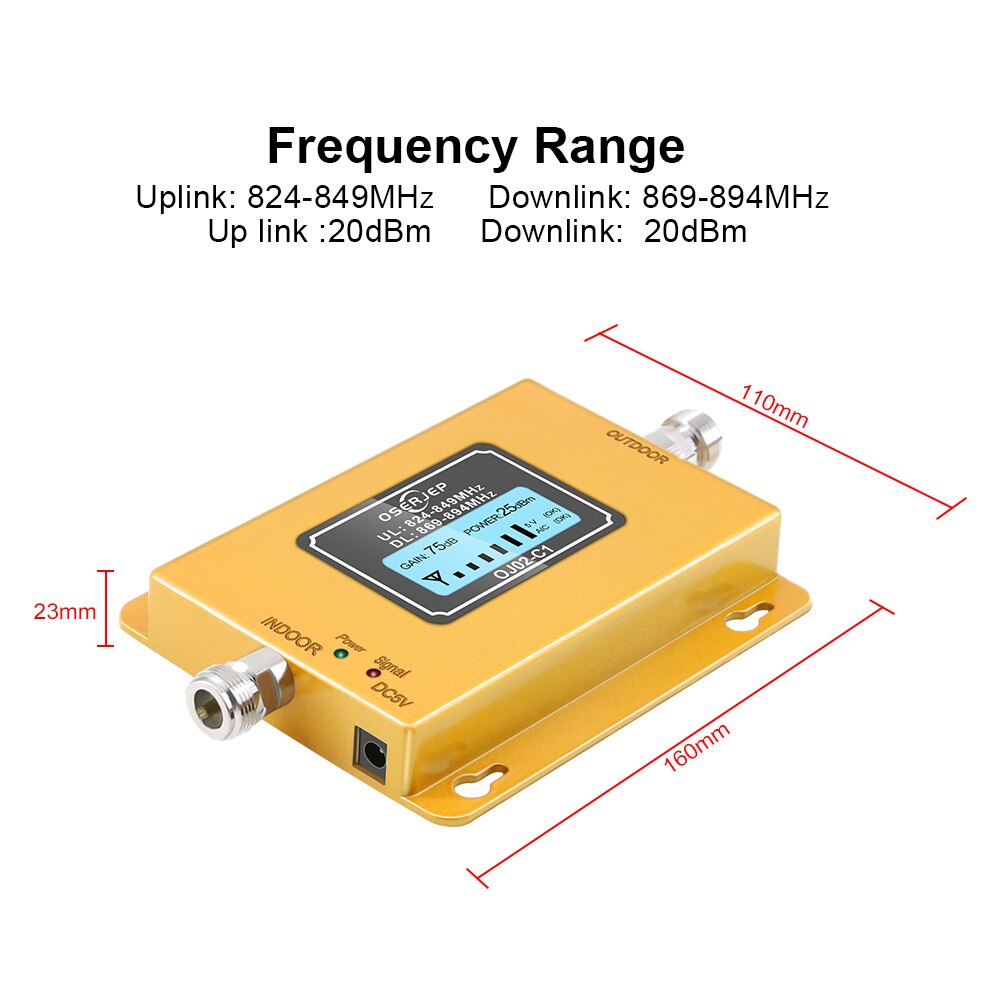 Gsm Cdma Band5 850 Repeater 70dB 850Mhz 2G 3G 4G M Grandado