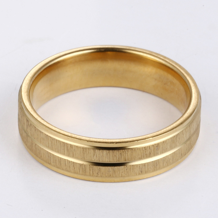 YiKLN Goud Kleur Titanium Staal Paar Ring Grandado