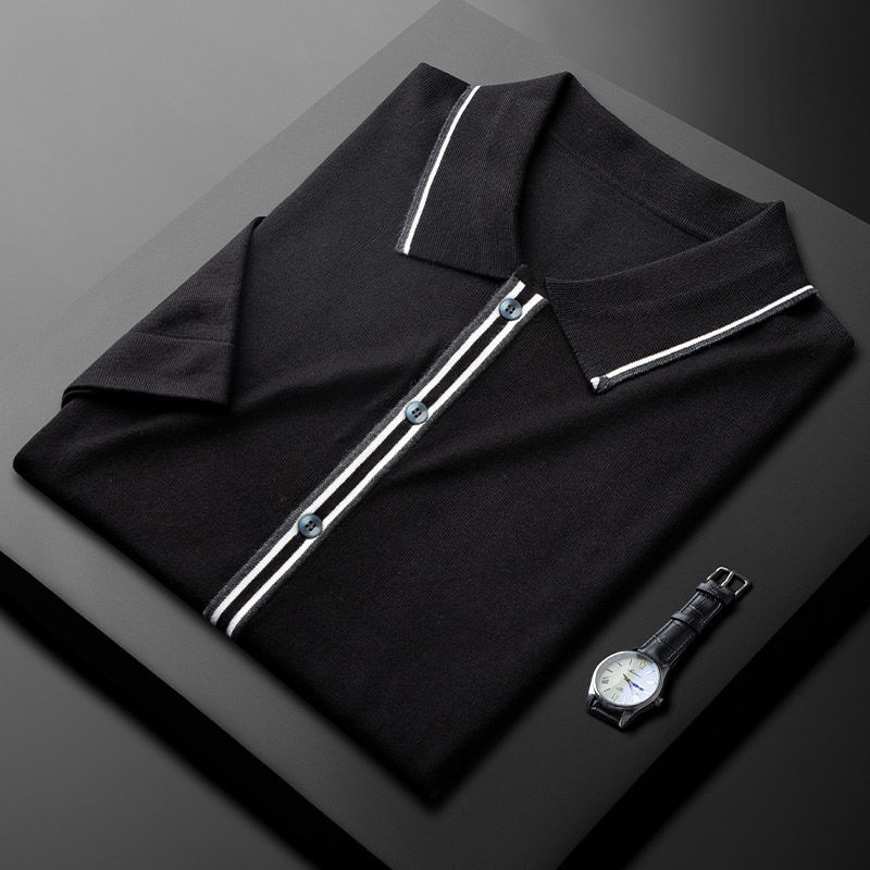 Premium Luxe Zomer Polo Shirt Mannen Gebreide Kort Grandado