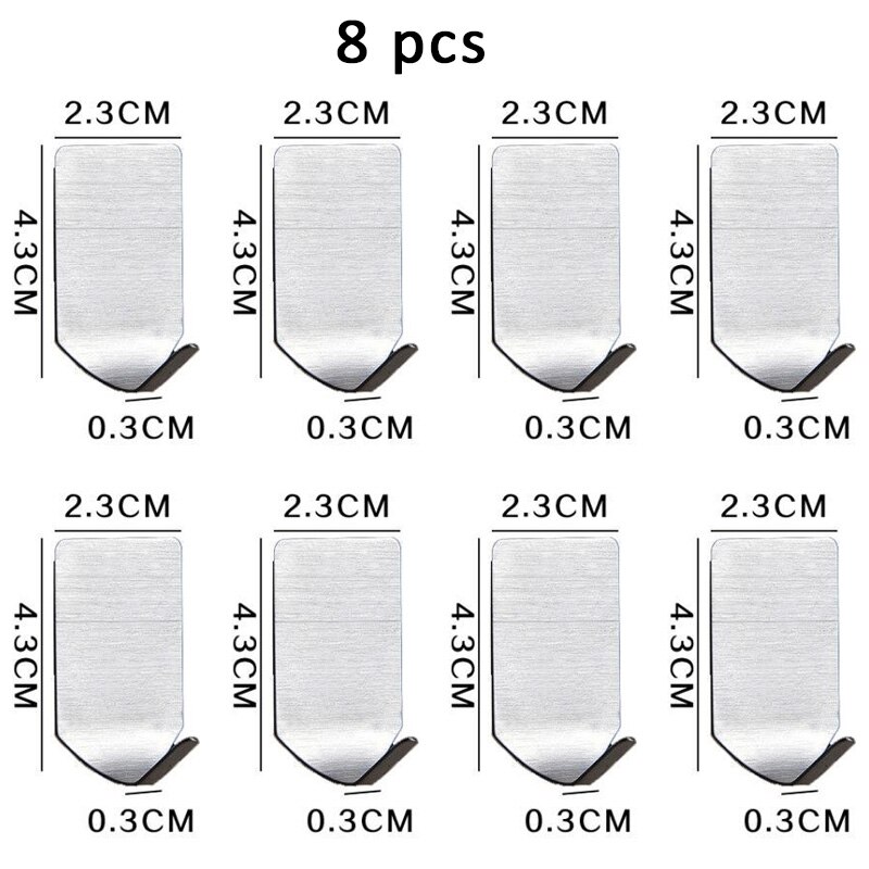 8 Stks Set Zelfklevende Muur Opknoping Haak Geen S Grandado