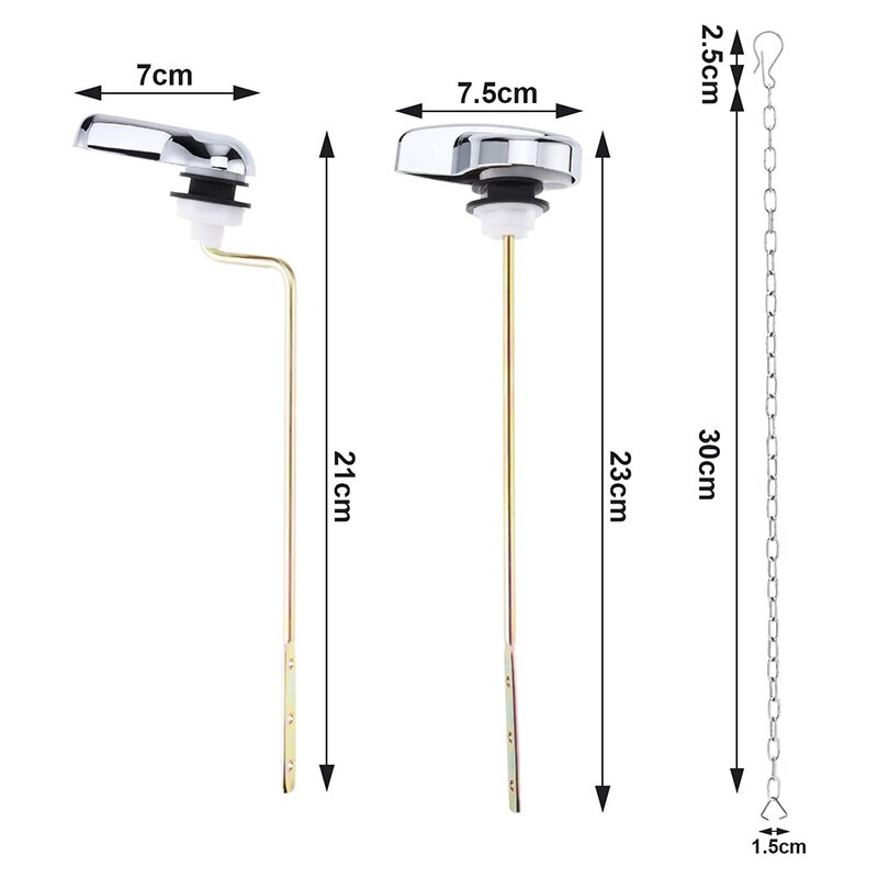 2 Packungen Chrom beenden Seite Montieren Wc Panzer spülen Hebel Griff