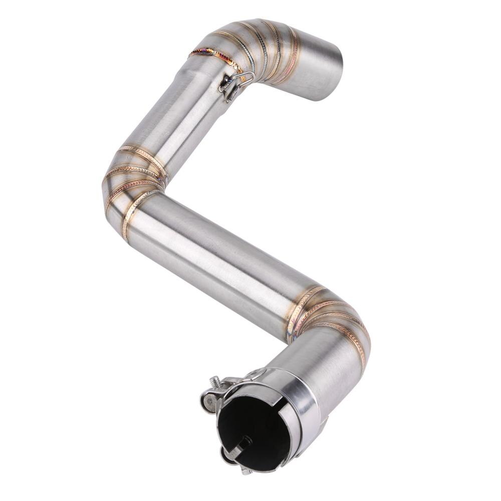 Motorcycle Full Exhaust System Vent Middle Pipe Link Connect With Mm