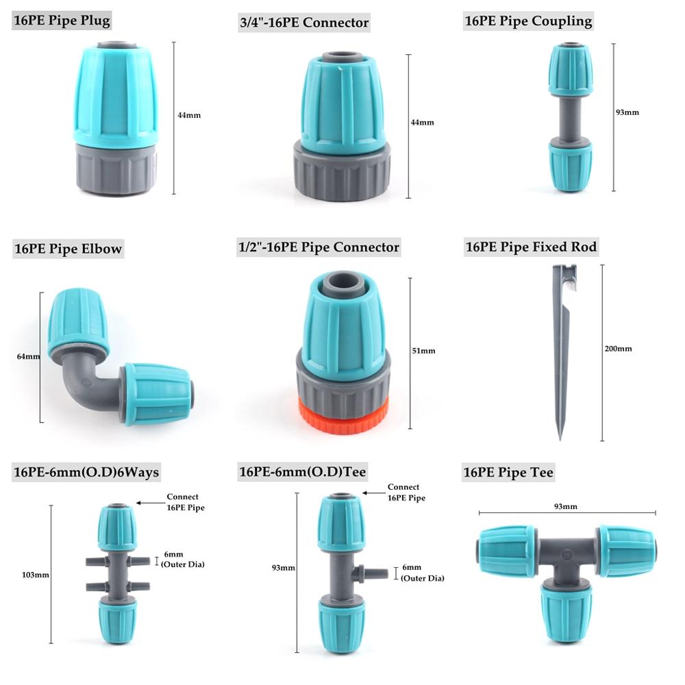 Connecteurs de tuyaux en PE 16mm 3 pièces lot Joints de tuyaux