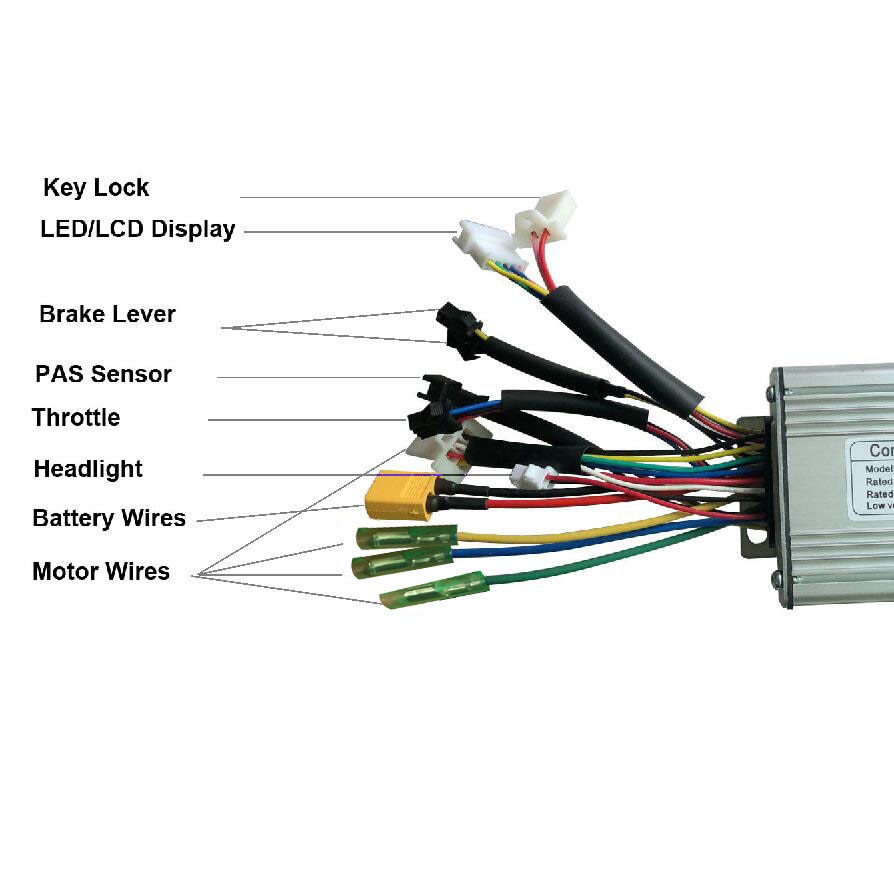 Ebike 36V 250 350W 500W Motor Sin Escobillas De Modo Dual 6 Controlador