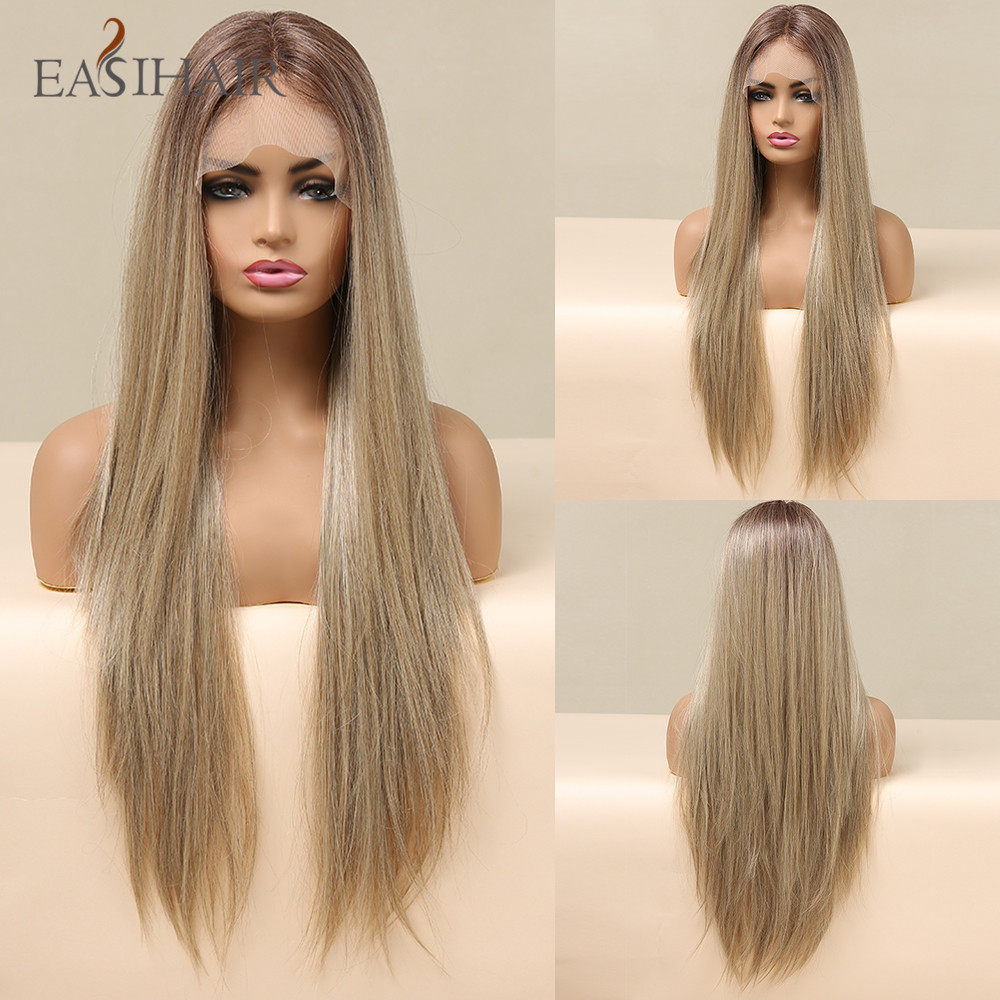 Easihair Lace Front Synthetische Pruiken Lange Sil Grandado