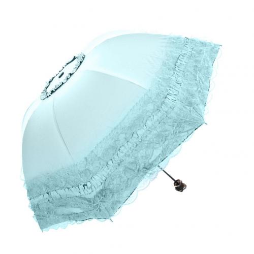 Meisjes Zwarte Coating Parasol Dames Kant Parasol Grandado