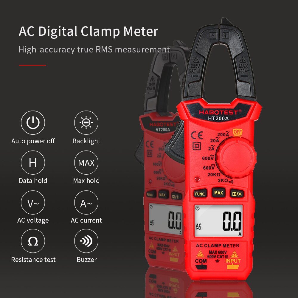 Ht A Mini Ac Digital Klemme Meter True Rms Auto Grandado