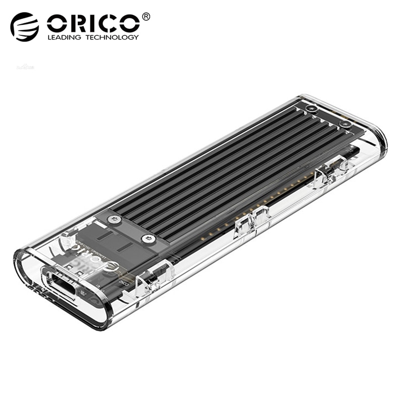 ORICO TCM2F C3 M2 SSD kasa NGFF M 2 to USB3 1 tip C 5Gbps şeffaf sabit