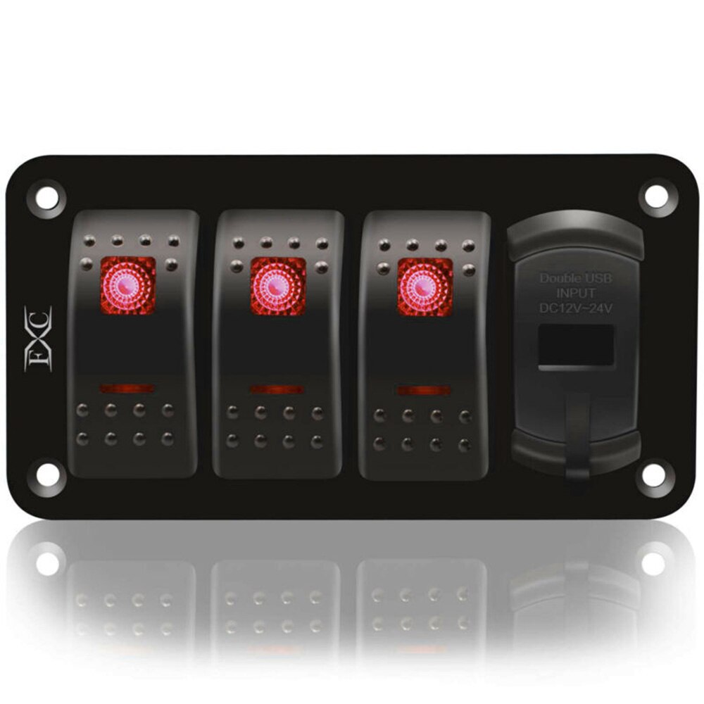 4 Gang Switch Panel Rocker Met Usb Voor Auto Boot Grandado