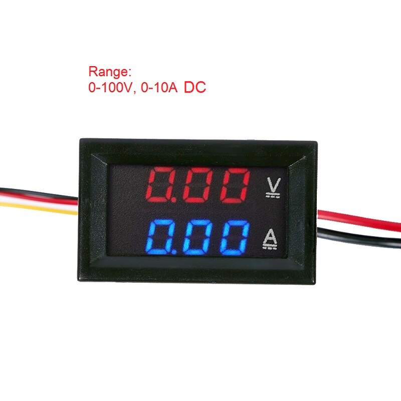 Dc 100V 10A Voltmeter Amperemeter Blauw Rood Led A Grandado