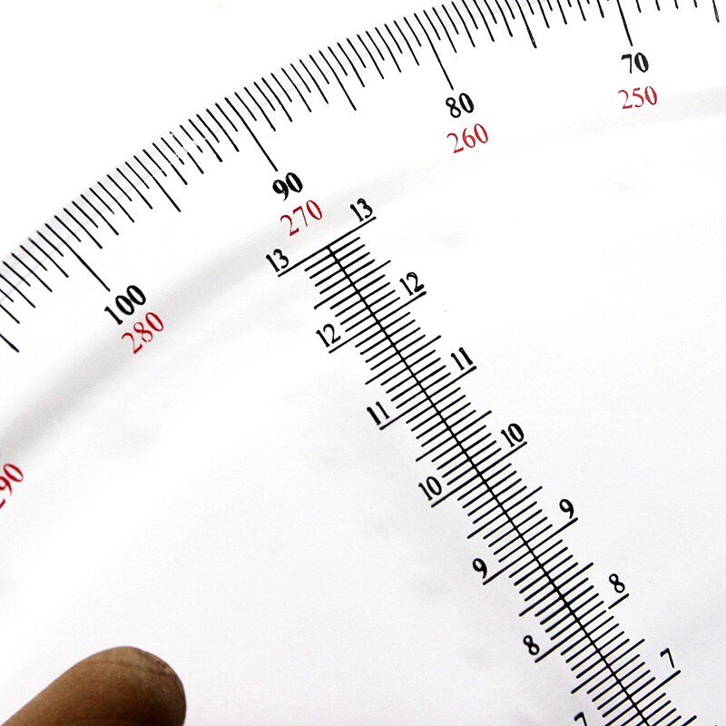 Plastic Protractor 180 Degrees 25 Cm In Diameter Grandado