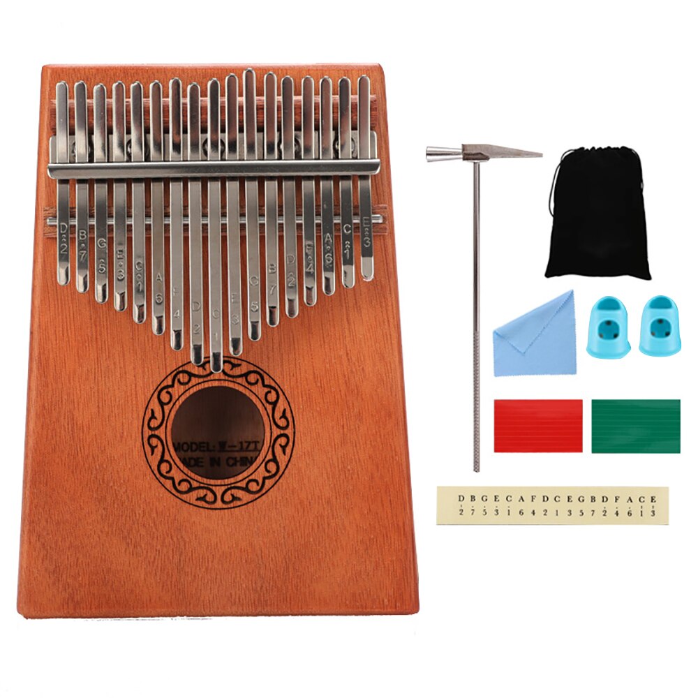 17 Toetsen Kalimba Duim Piano Hoge Hout Mahonie Bo Vicedeal