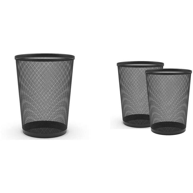 Circulaire Zwart Mesh Afval Afval Papier Bin Mand Grandado