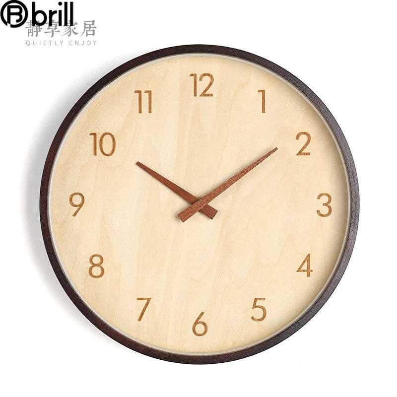 Grande Horloge Murale Nordique Silencieuse En Bois Grandado