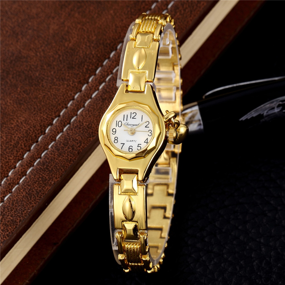 Luxe Gouden Armband Vrouwen Horloges Mode Roestvrij Staal Kleine