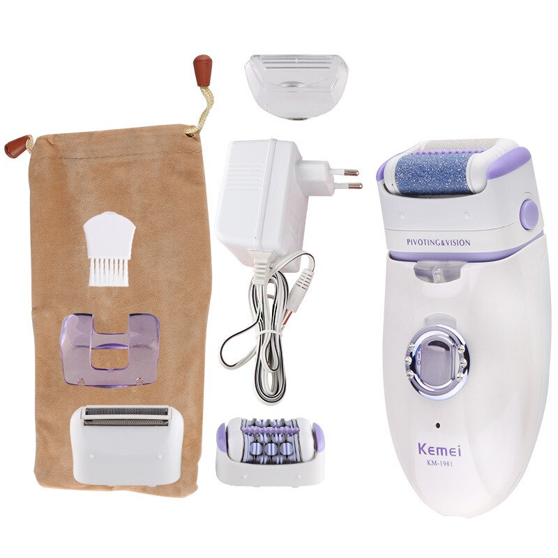 Kemei 3 In 1 Electric Epilator Women Female Face Hair Removal Lady