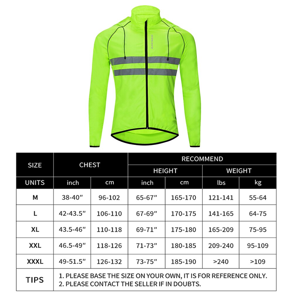 Winddicht Hooded Fietsen Jas Ademend Hoge Zichtbaa Grandado