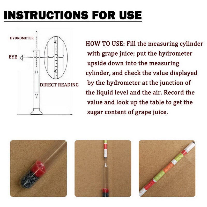Drei In Eins Skala Hydrometer Gebraut Wein Brix Me Grandado