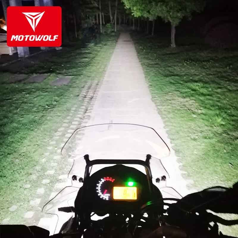 MOTOWOLF 12v 72v 20W LED Spot lumière moto ATV bateau hors route phare