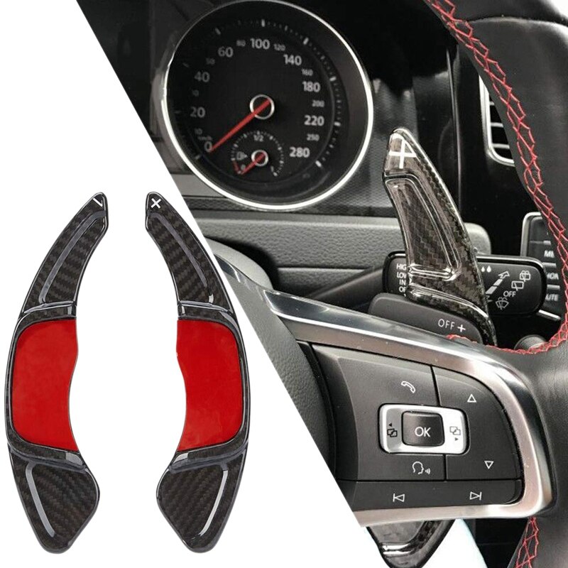 Carbon Fiber Steering Wheel Shift Paddle Shift Extension For VW Golf 7