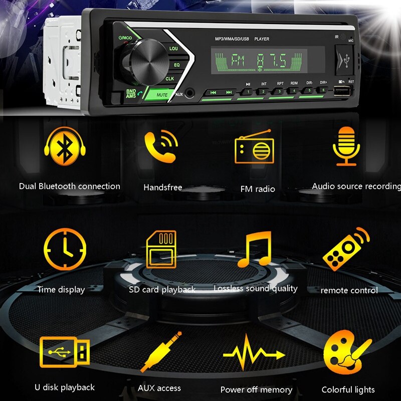 12v 1din rádio do carro bluetooth autoradio carro Grandado