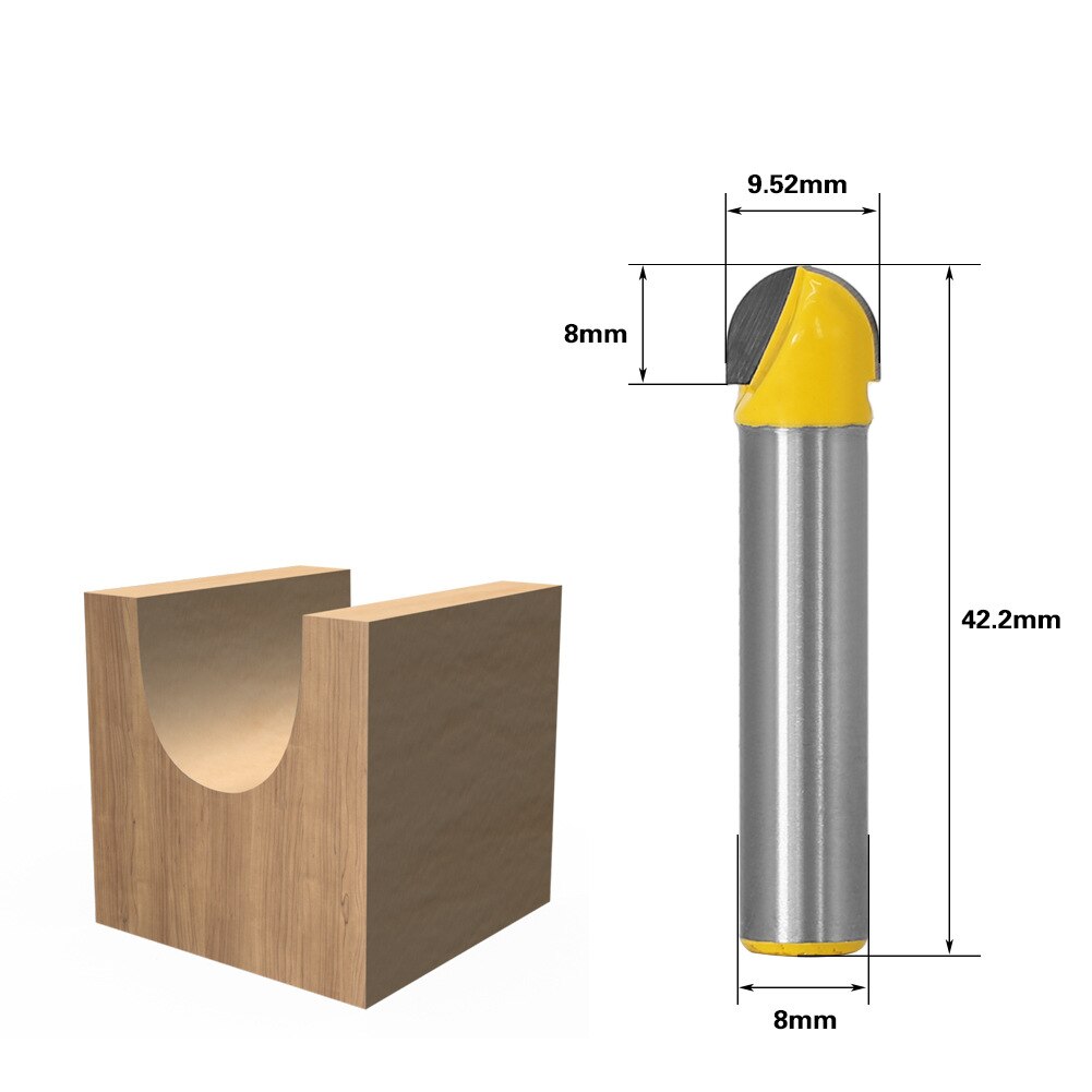 1Pc 8Mm Schacht Frees Houtsnijwerk Hoekafronding F Grandado