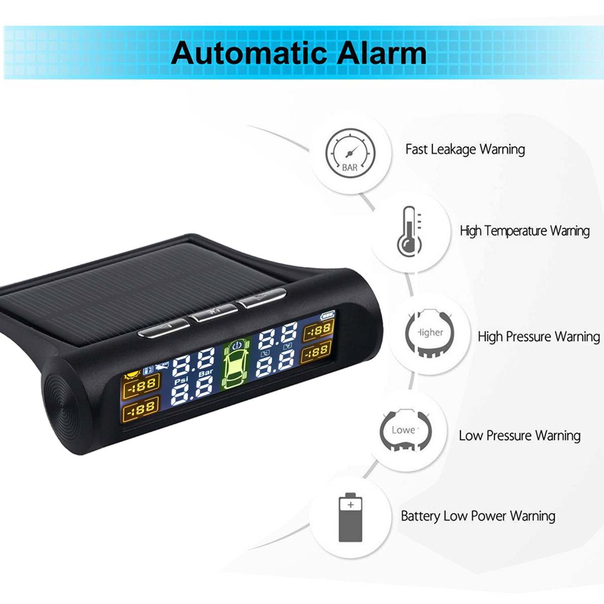 LCD akıllı araba TPMS lastik basıncı izleme sistem Grandado