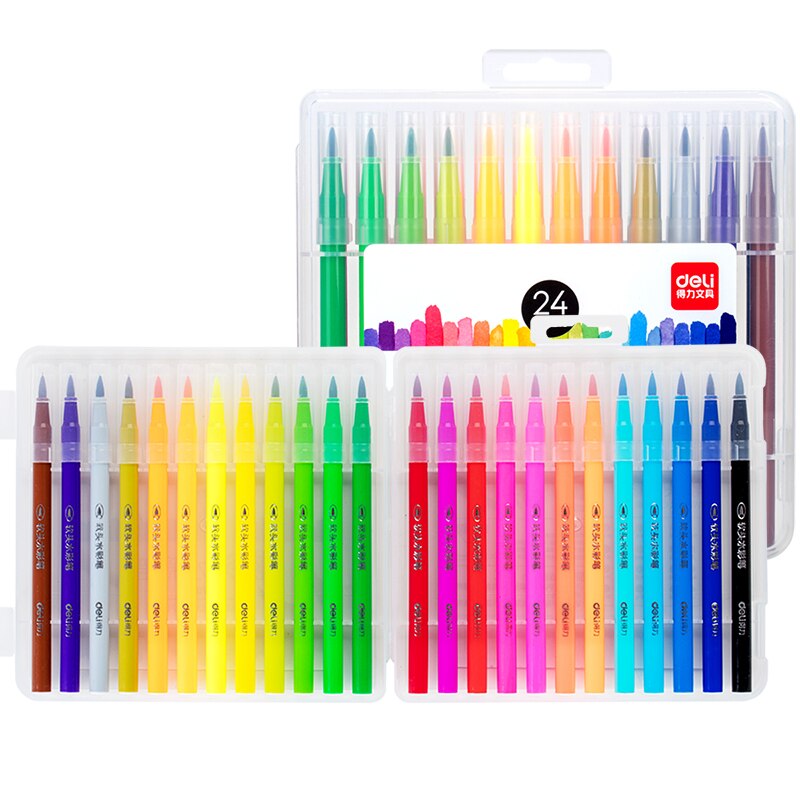 12 24 36 Kleuren Aquarel Borstel Markers Pen Set V Grandado