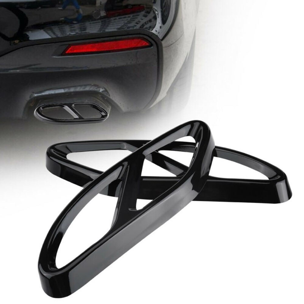 Pipe Exhaust Muffler Covers Tip Black Stainless St Grandado