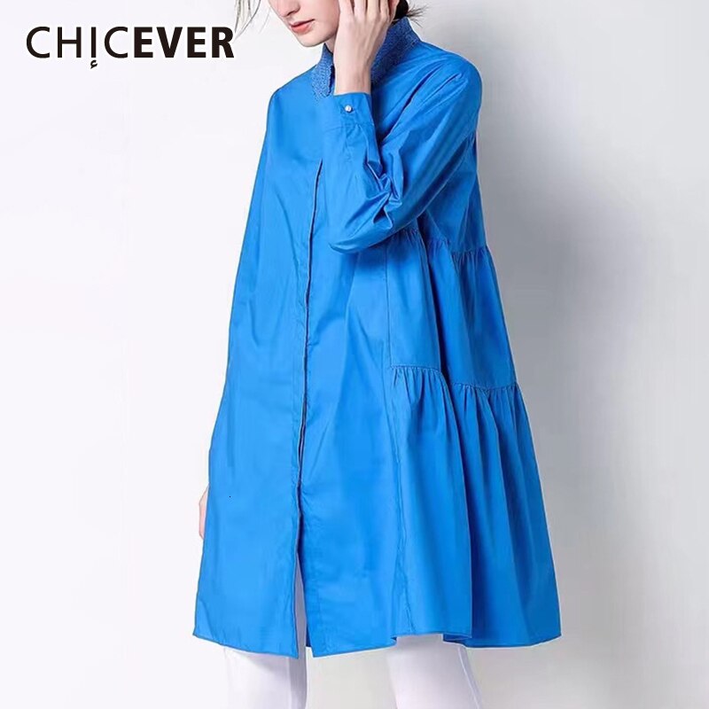 Chicever Koreaanse Casual Ruches Blouse Vrouwen Re Grandado