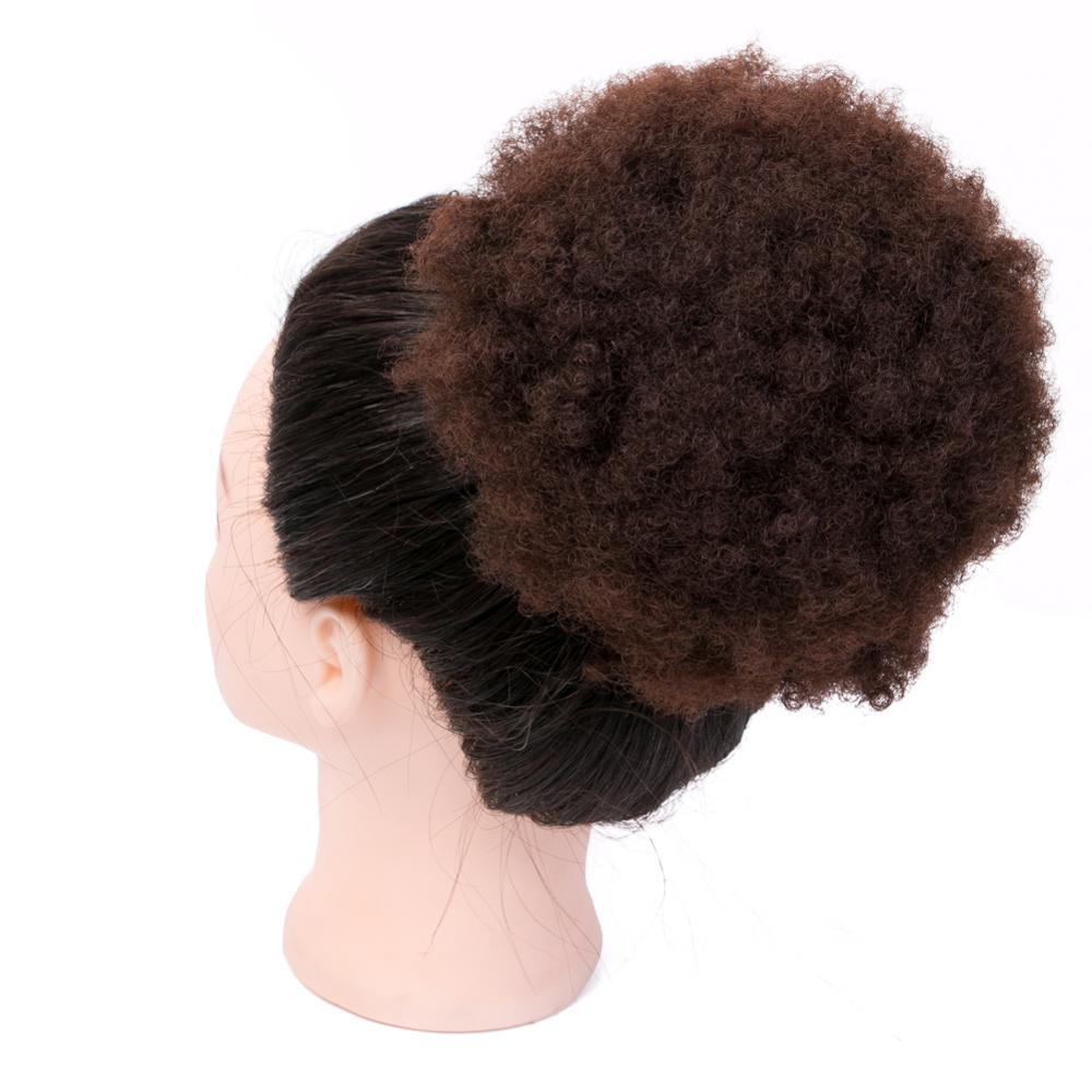 Paardenstaart Synthetisch Korte Afro Kinky Haar Broodje Hoge