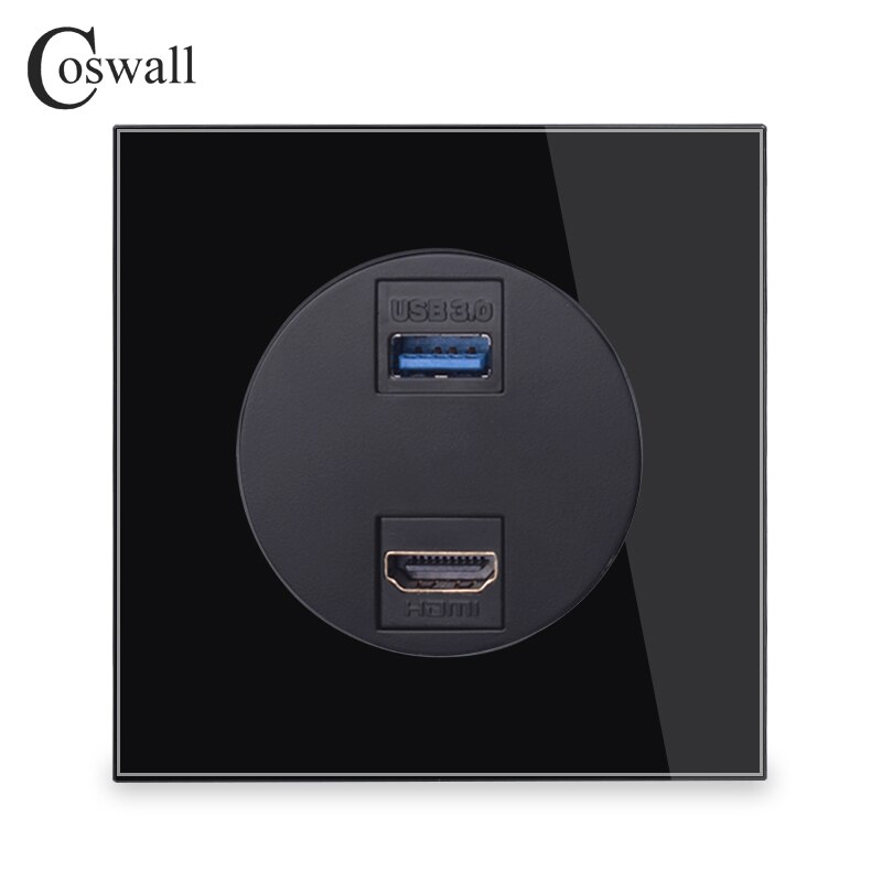 Coswall Black Crystal Gehard Glas Panel Hdmi P Grandado