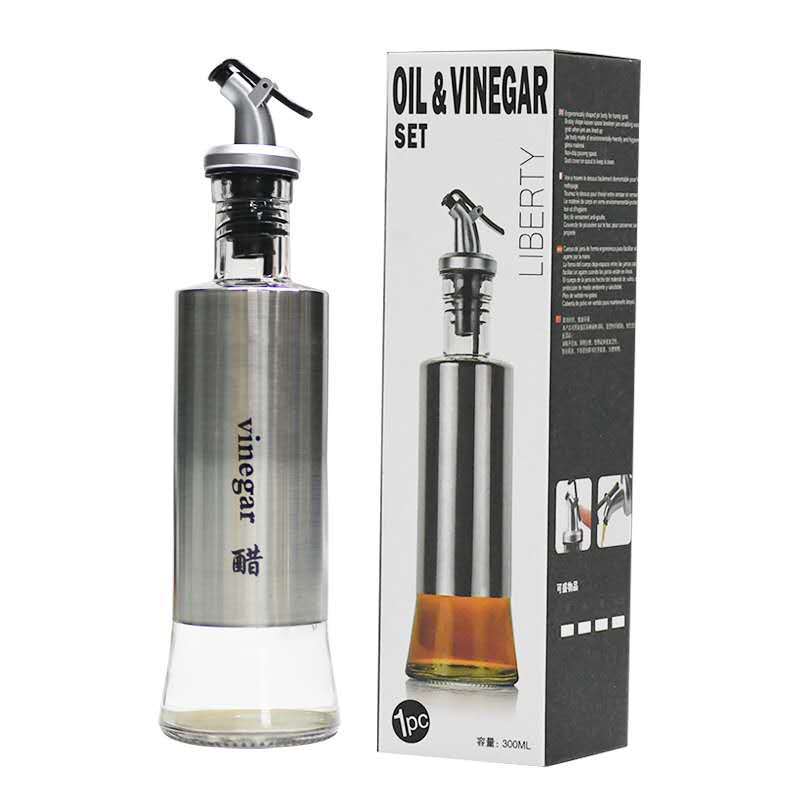 300Ml Rvs Olie Fles Keuken Soja Sauzen Azijn Wijn Grandado