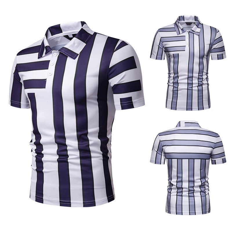 Zomer Mannen Polo Katoen Polo Kleur Botsing Shirt Grandado