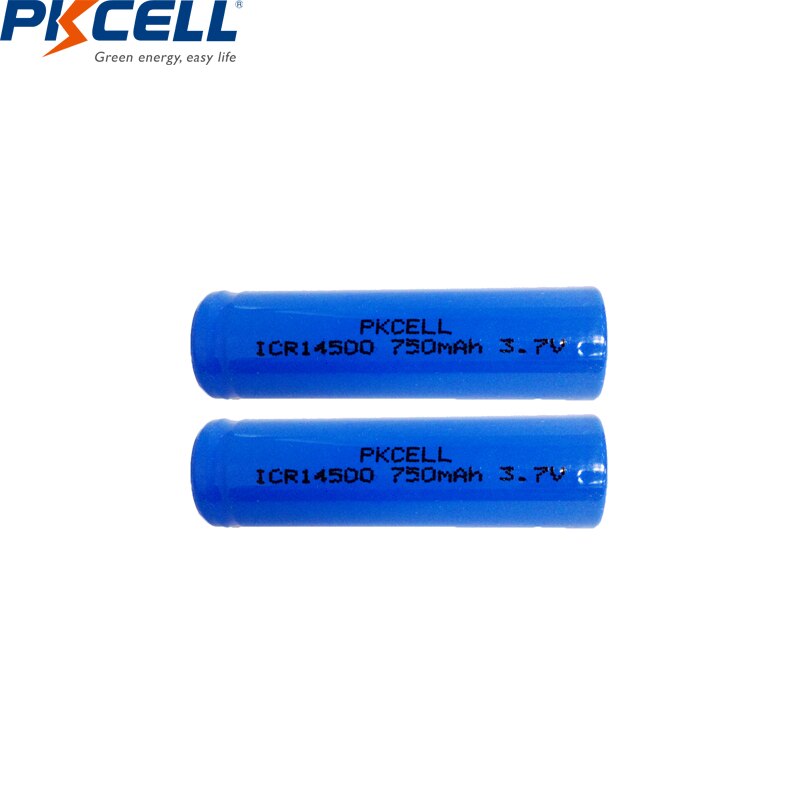 PKCELL 14500 800mAh 3 7 V Li Ion Akkus Lithium Zel Grandado