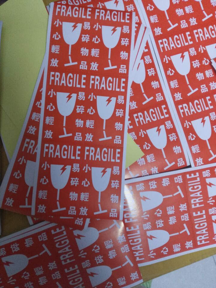 100 Stks Fragiele Waarschuwing Label Sticker 9x5 C Grandado