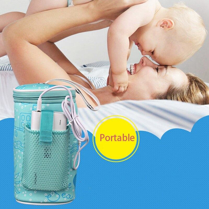 USB Baby Flasche Wärmer Heizung Isolierte Tasche Reise Tasse Tragbare