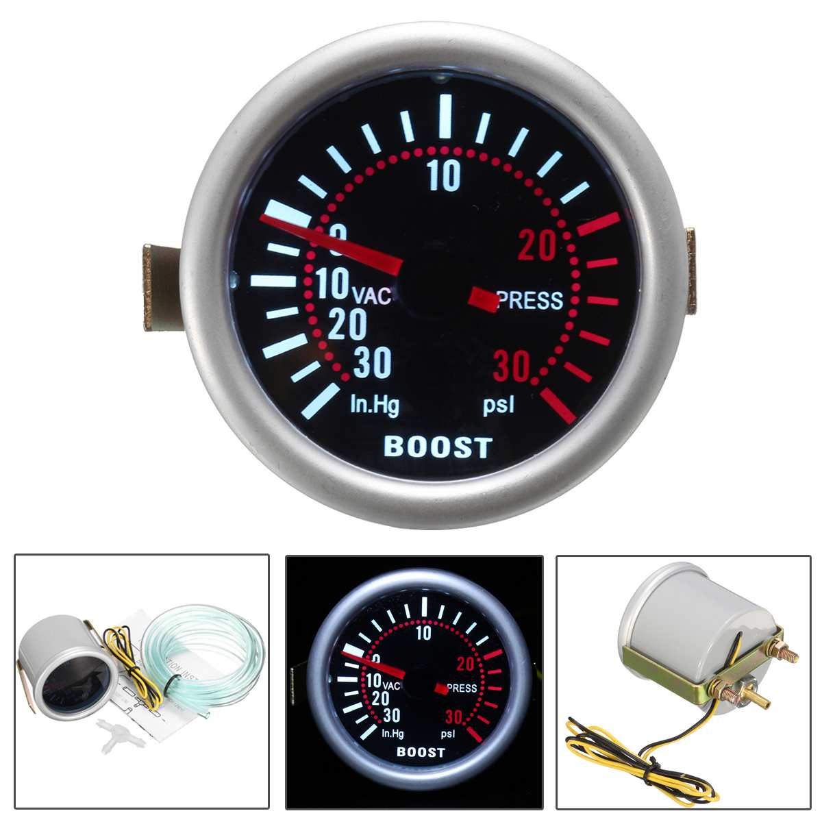 V Universal Mm Bil Ledet Gauge Turbo Boos Grandado