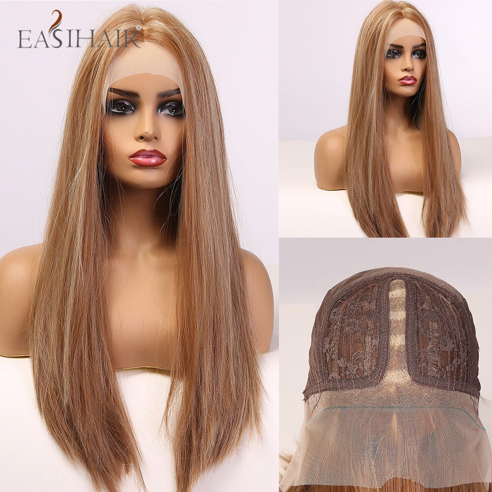 EASIHAIR Ombre Braun Blond Synthetische Spitze Vor Grandado