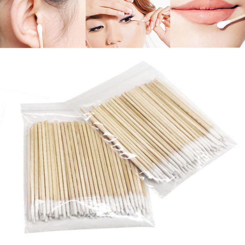 100 300pcs Disposable Ultra Small Cotton Swab Lint Grandado