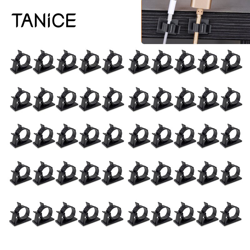 Tanice 100 Pcs Verstelbare Zelfklevende Draad Kabe Vicedeal