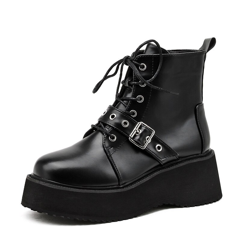 Gdgydh Punk Stijl Platform Vrouwen Enkellaars Slee Grandado