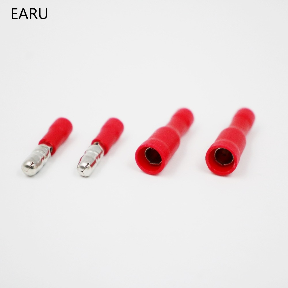 Pcs Red Male Female Bullet Insulated Connector Crimp Terminals Wiring