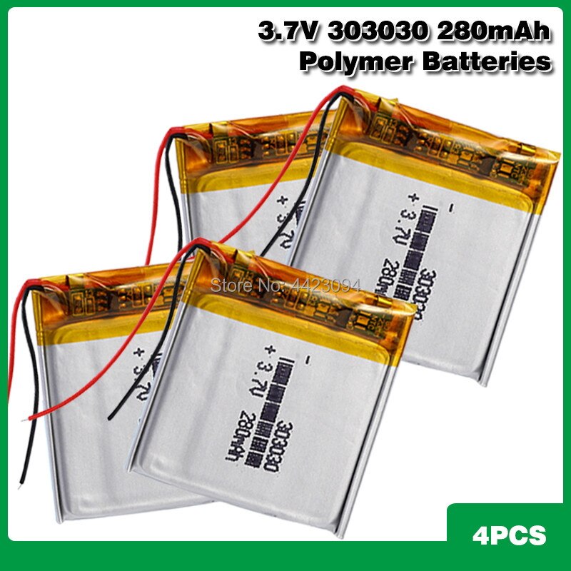 303030 Oplaadbare 3 7V 280 Mah Li Ion Lithium Batt Grandado