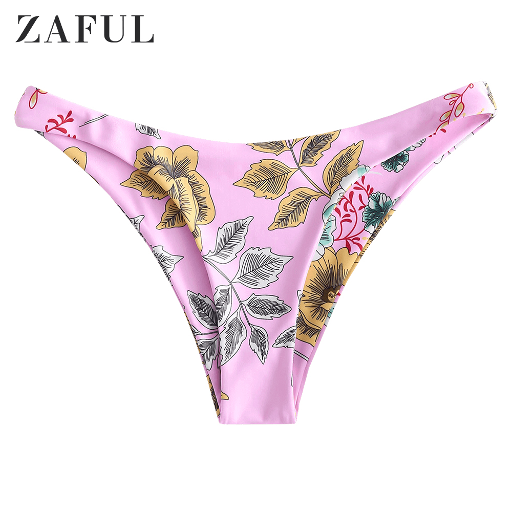 ZAFUL Floral Printed High Cut Bikini Bottom Bikini Grandado