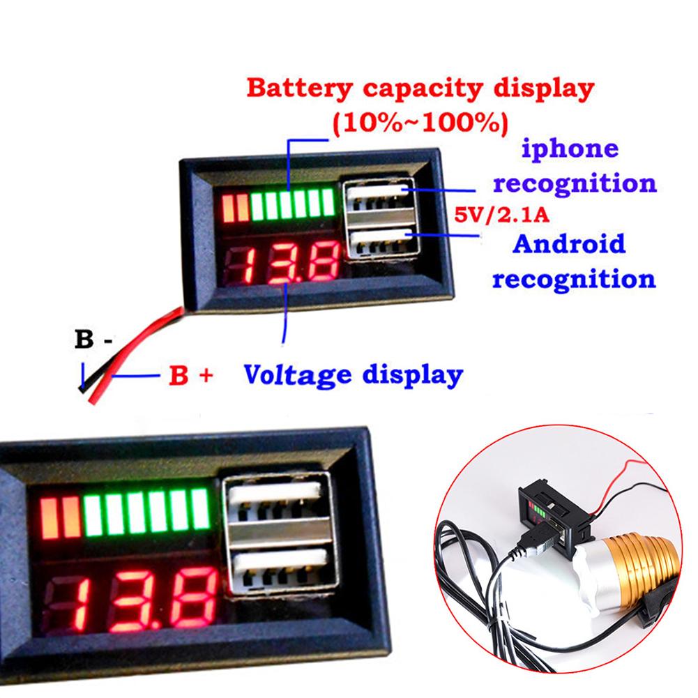 12V Digital Batterie Kapazität Anzeige Voltmeter B Grandado