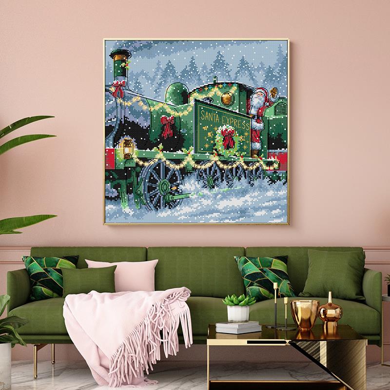 Kerst Trein Borduurpakketten Diy Winter Landschap Grandado