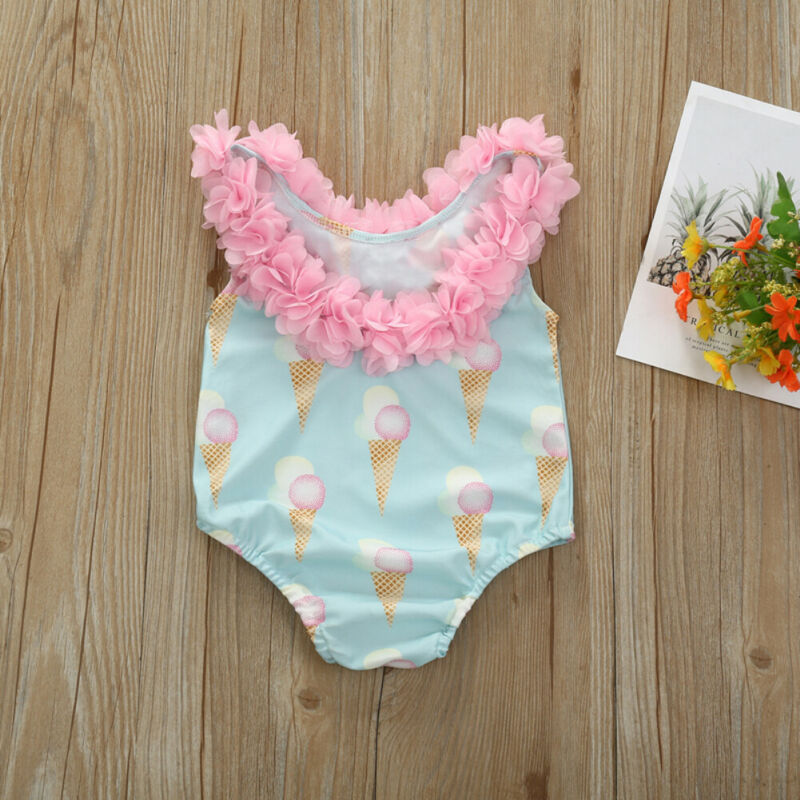 conjunto de Bikini para niña con de flor y helad Grandado