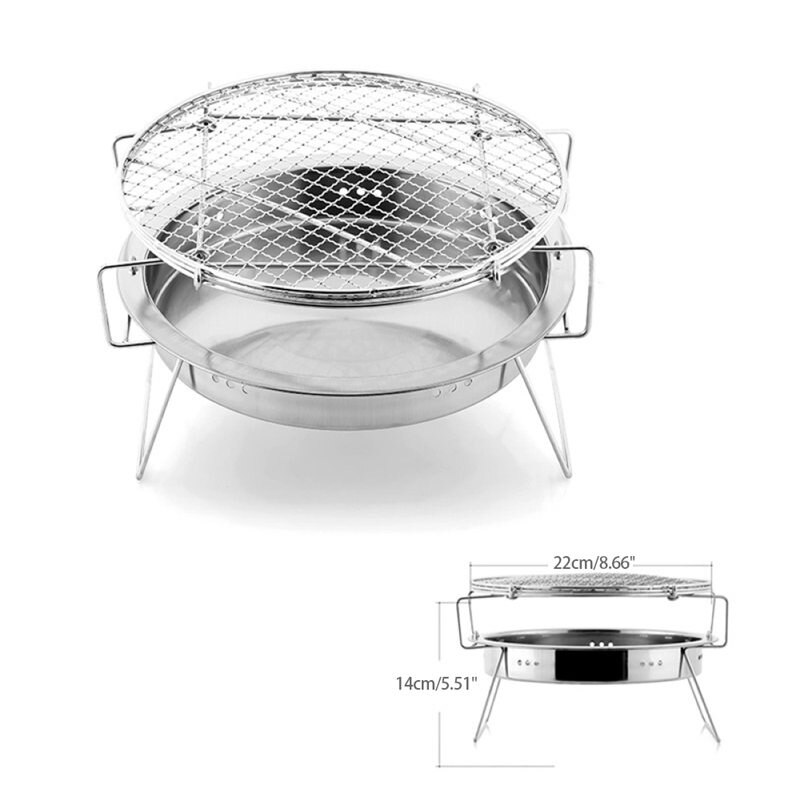 Draagbare Vouwen Grill Rvs Barbecue Grill Ronde Vo Grandado